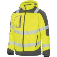 Vizwell Warnschutz Winter Softshelljacke Gelb/Grau XL