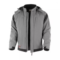 Qualitex Pro Stretch Winter Softshelljacke Grau/Schwarz L